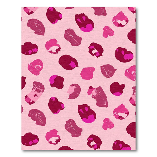 Crimson Pink Abstract Collage Rug