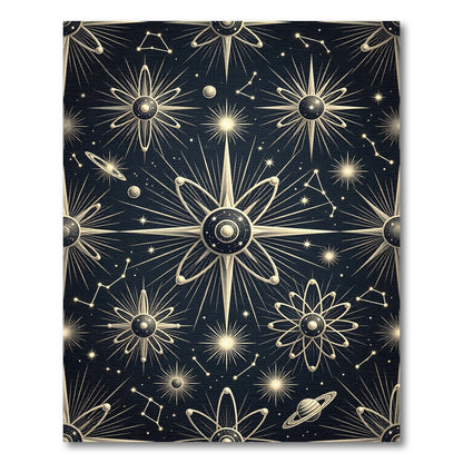 Celestial Atom Constellation Starburst Rug