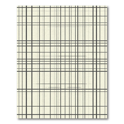Modern Black and Cream Grid Rug