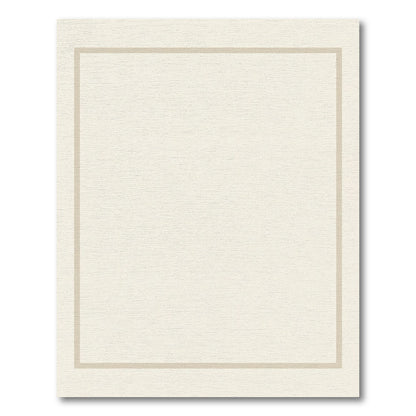 Neutral Beige Minimalist Border Rug