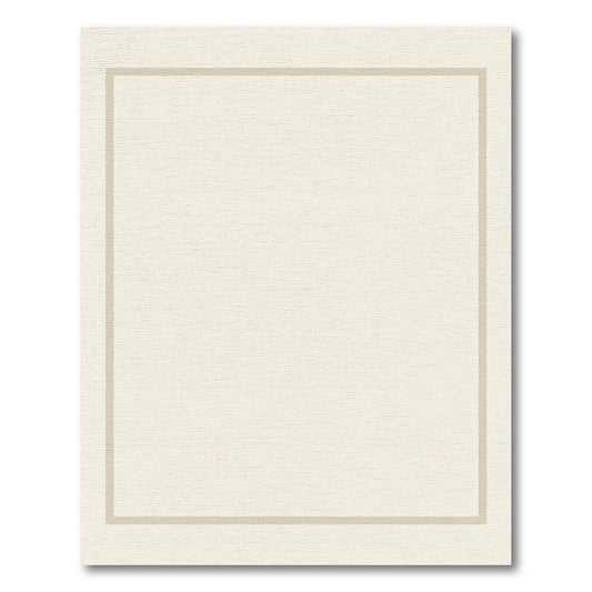 Neutral Beige Minimalist Border Rug