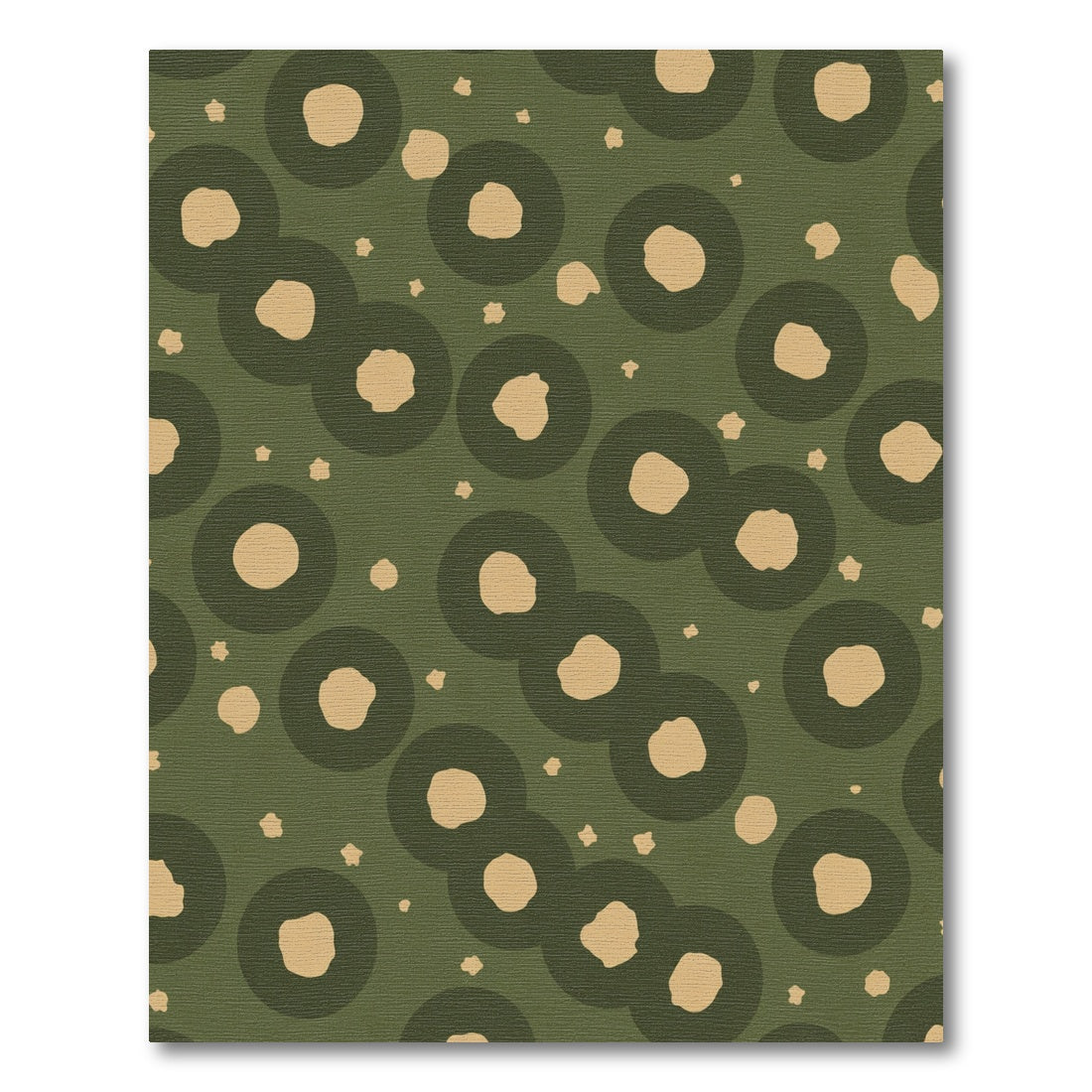 Olive Green Tan Organic Circles Rug