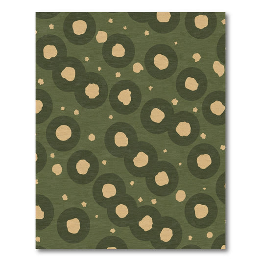 Olive Green Tan Organic Circles Rug
