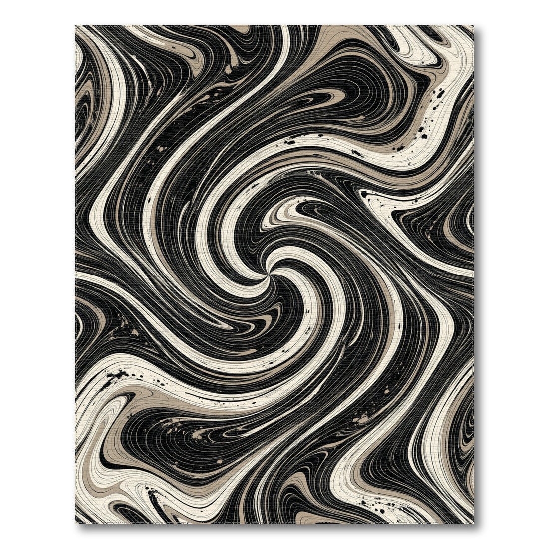 Abstract Area Black and White Black White Marble Swirl Area Rug