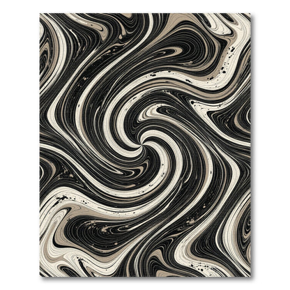 Abstract Area Black and White Black White Marble Swirl Area Rug