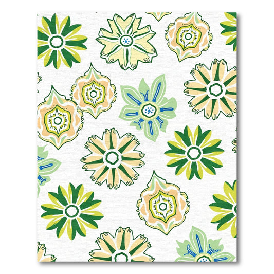Green Yellow Floral Medley Harmony Rug