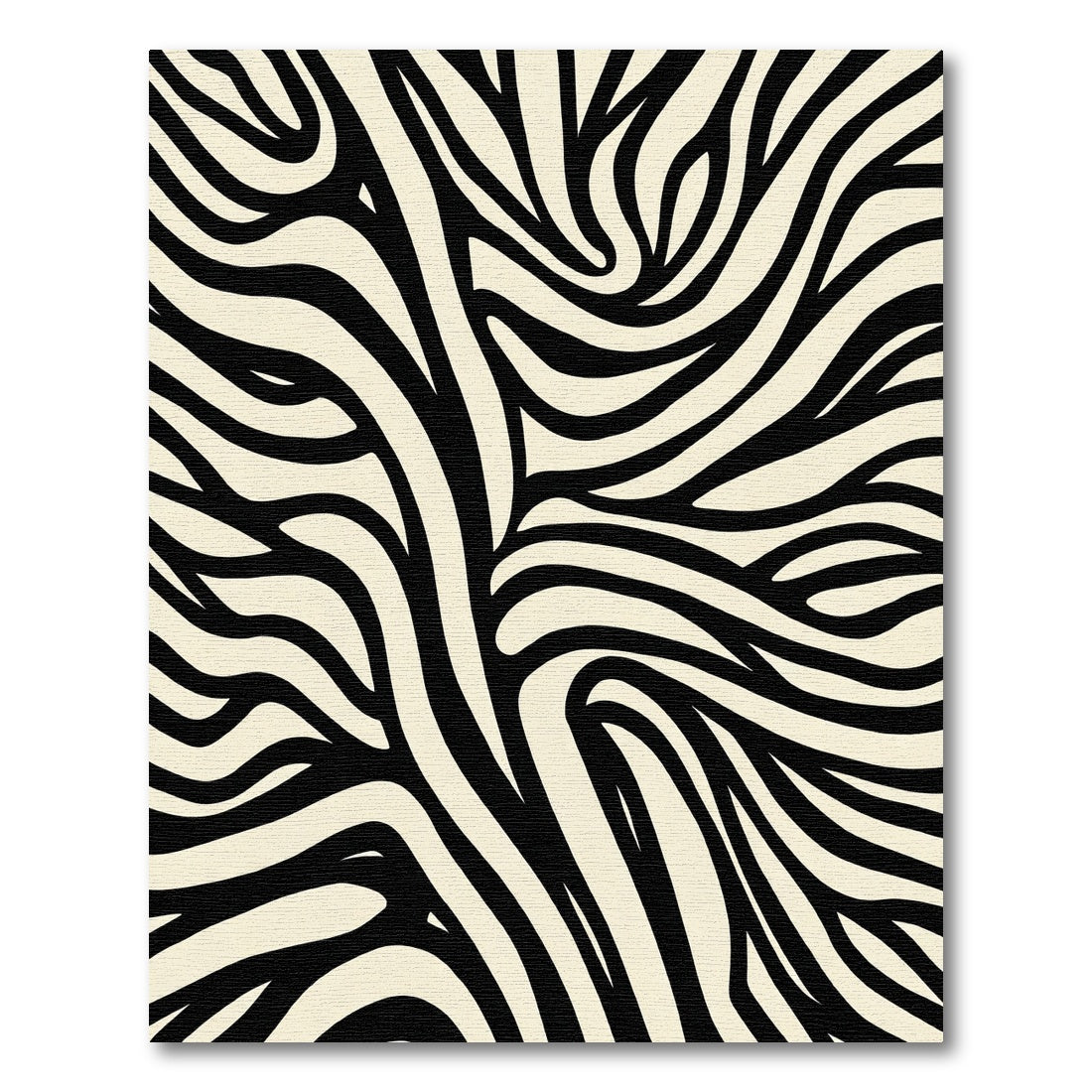 Bold Cream Black Zebra Stripes Rug