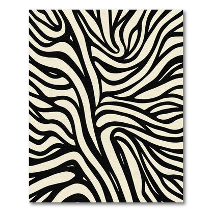 Bold Cream Black Zebra Stripes Rug