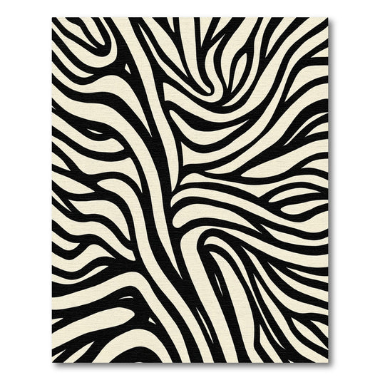Bold Cream Black Zebra Stripes Rug