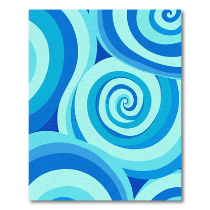 Ocean Swirl Blue Concentric Waves Rug