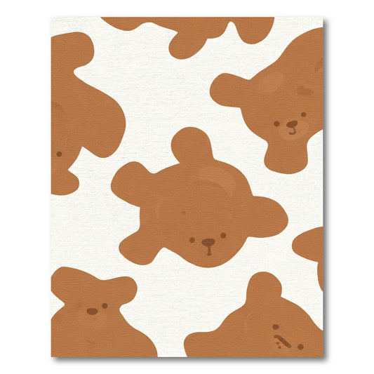 Brown Teddy Bear Collage Rug