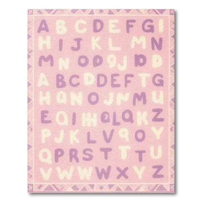 Purple Alphabet Kids Washable Area Rug