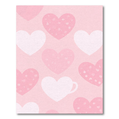 Sweet Pink Heart Cluster Rug