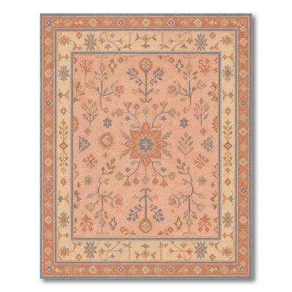 Pink Floral Medallion Floral Vintage Area Rug
