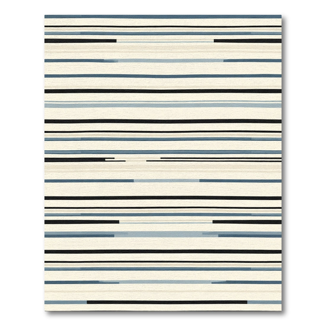 Minimalist Blue Gray Horizontal Stripe Rug