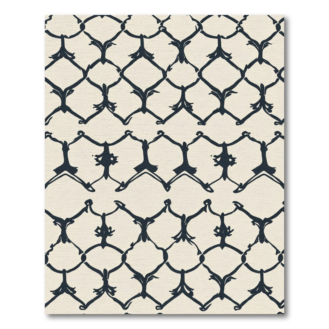 Dark Beige Lattice Scrollwork Rug