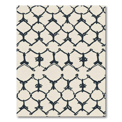 Dark Beige Lattice Scrollwork Rug