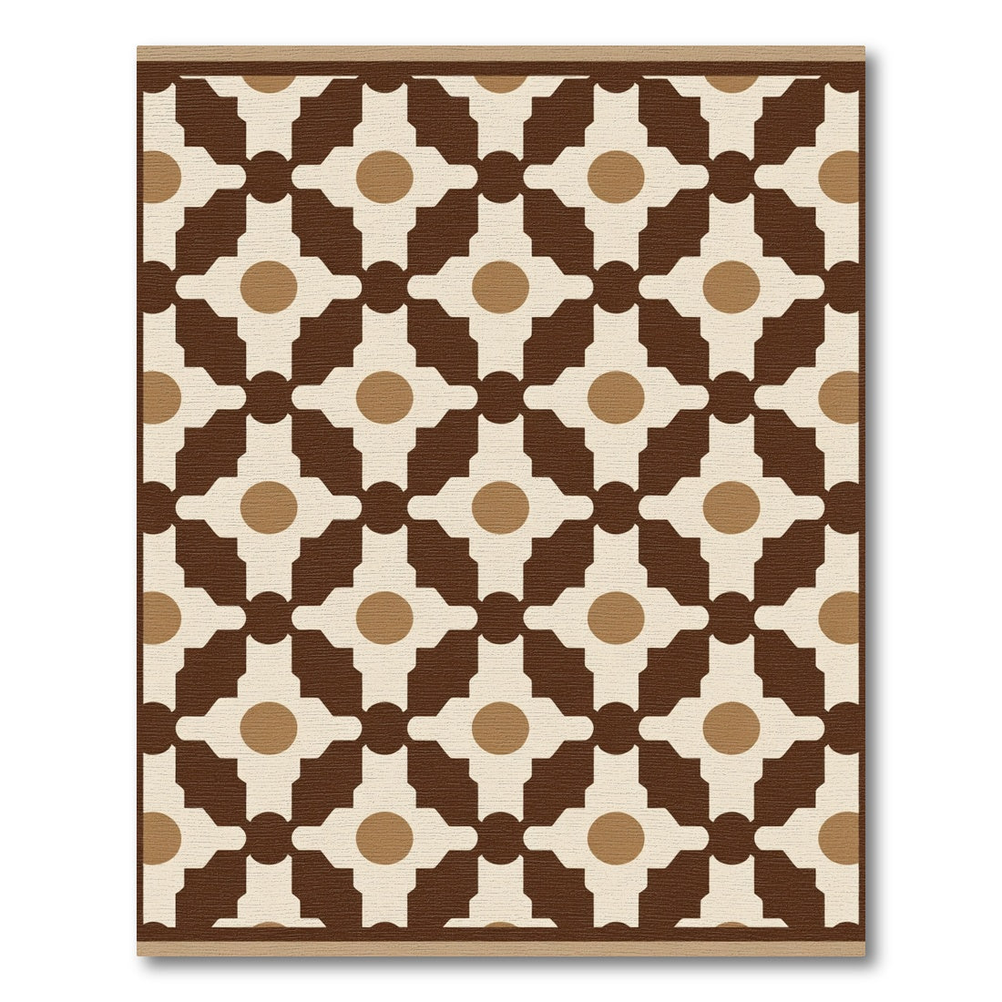 Geometric Beige Brown Lattice Rug