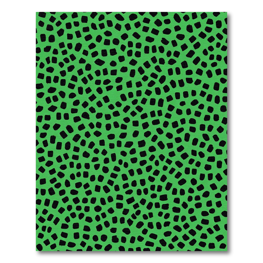Vibrant Green Black Dot Cluster Rug