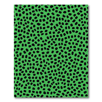 Vibrant Green Black Dot Cluster Rug