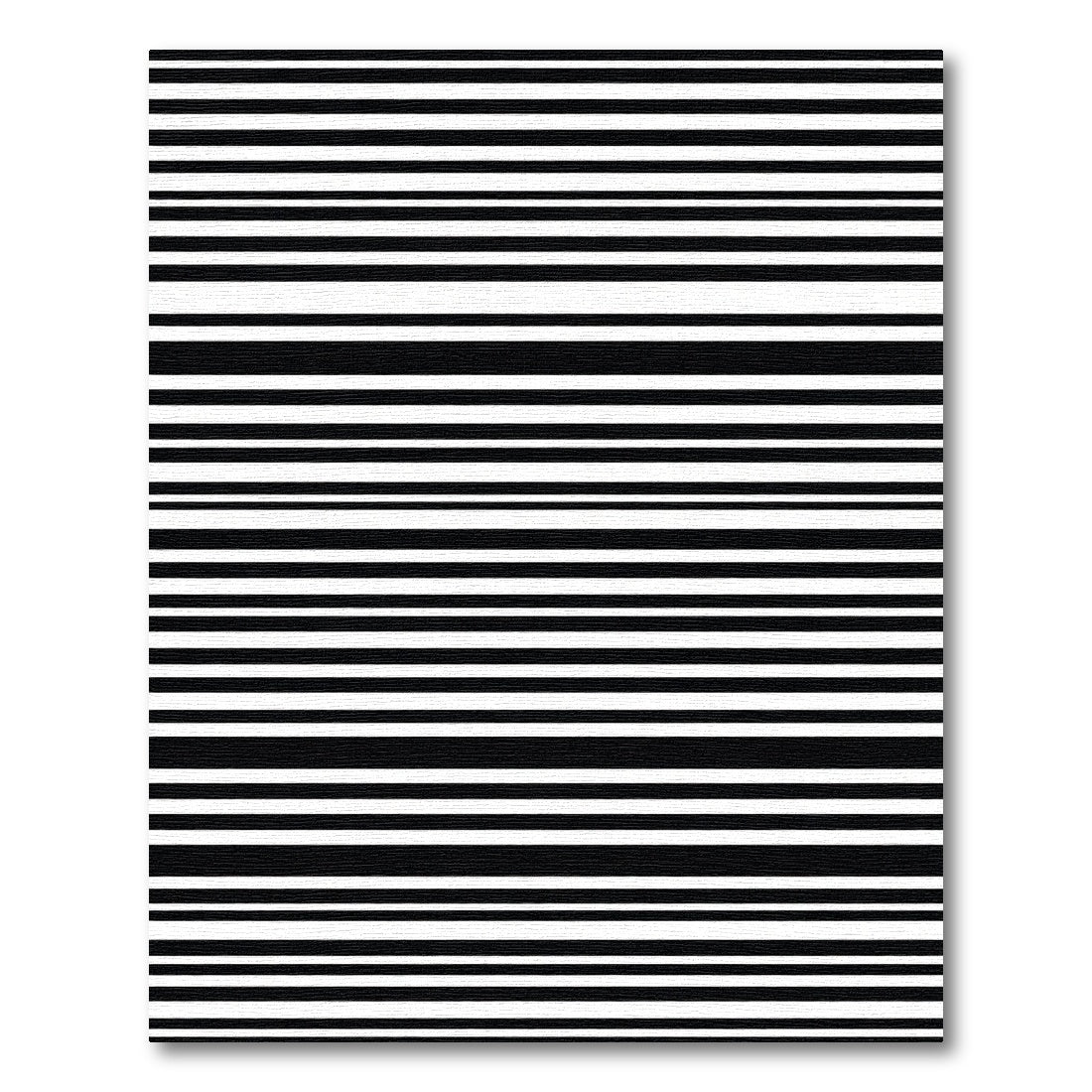 Bold Black White Horizontal Line Rug