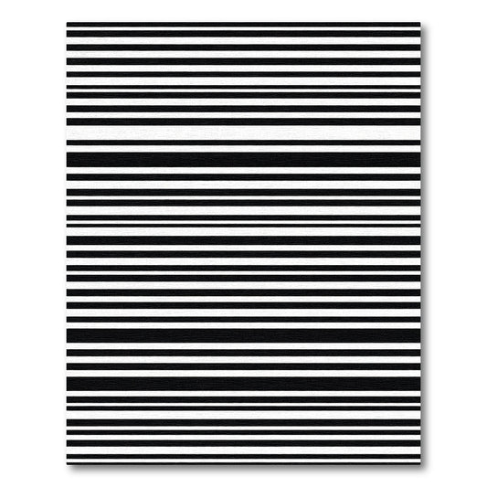 Bold Black White Horizontal Line Rug