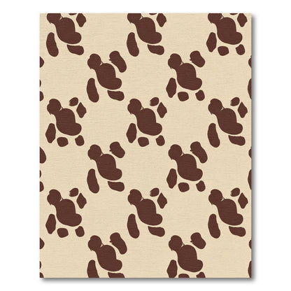Brown Spotted Cream Abstract Shapes Rug