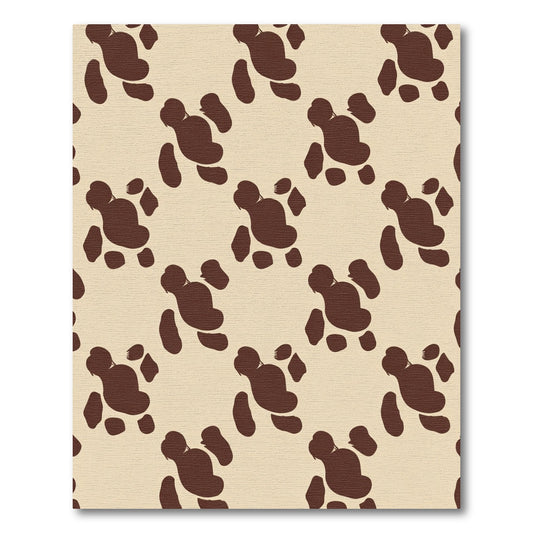 Brown Spotted Cream Abstract Shapes Rug