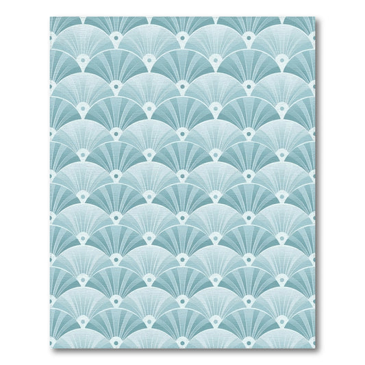 Blue Teal Geometric Fan Area Rug