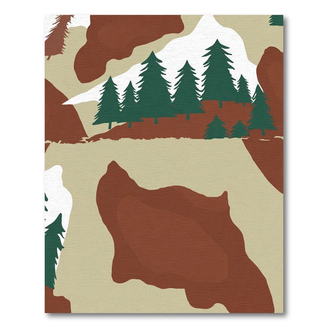 Forest Evergreen Mountain Camo Rug
