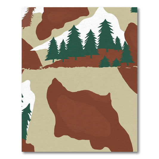 Forest Evergreen Mountain Camo Rug