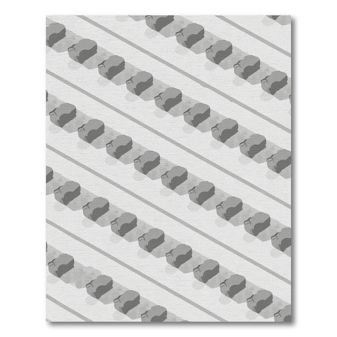 Gray Modern Cloud Stripe Rug