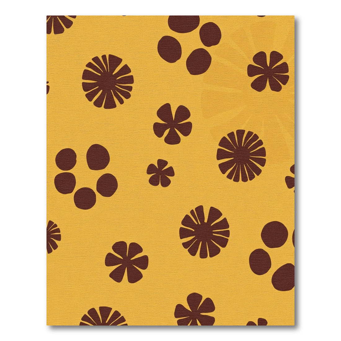 Marigold Brown Retro Flower Rug