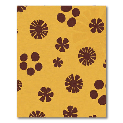 Marigold Brown Retro Flower Rug