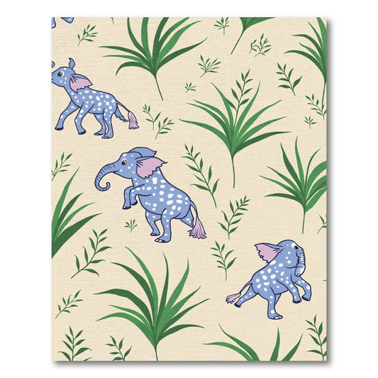 Playful Blue Polka Dot Elephants Garden Rug