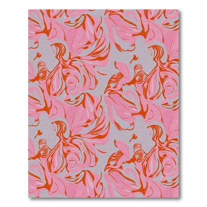 Crimson Pink Swirling Petal Arrangement Rug