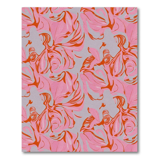 Crimson Pink Swirling Petal Arrangement Rug