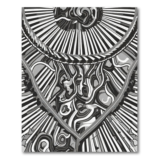 Monochrome Abstract Swirl Radiating Lines Rug