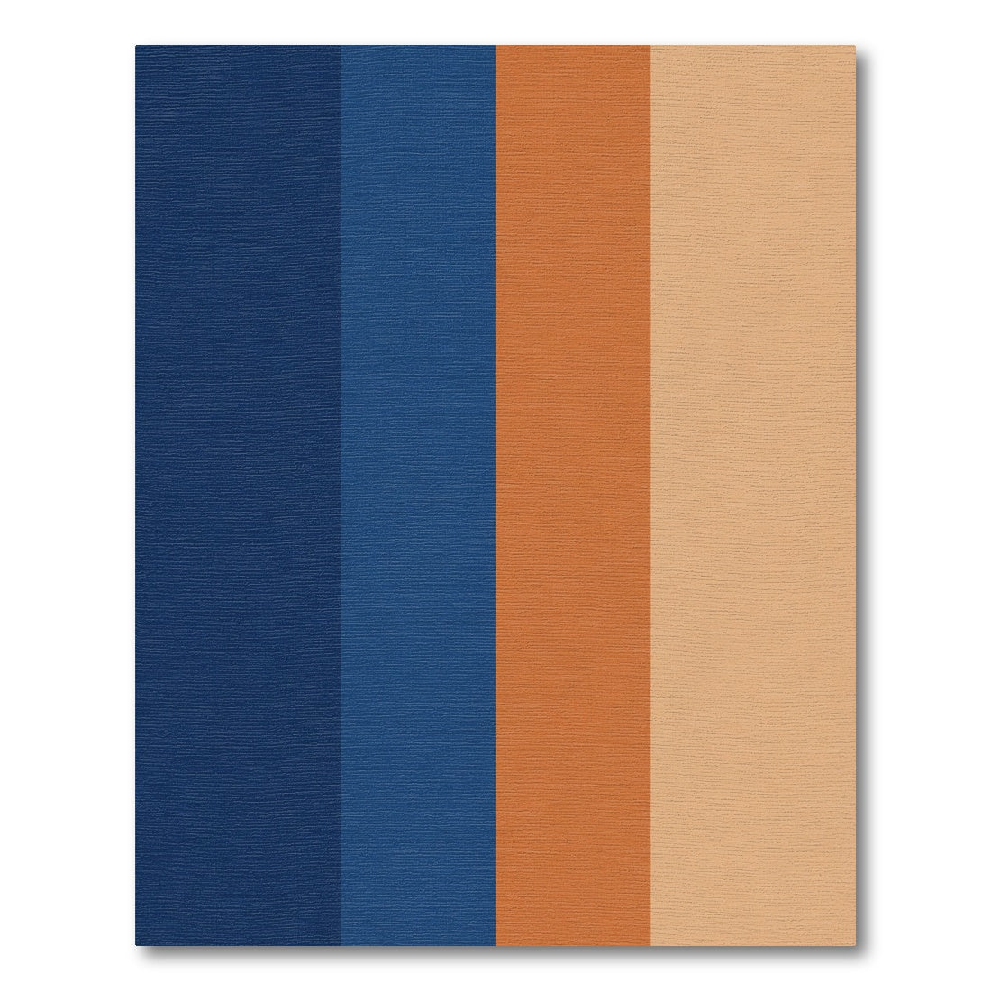 Deep Blue Orange Striped Rug
