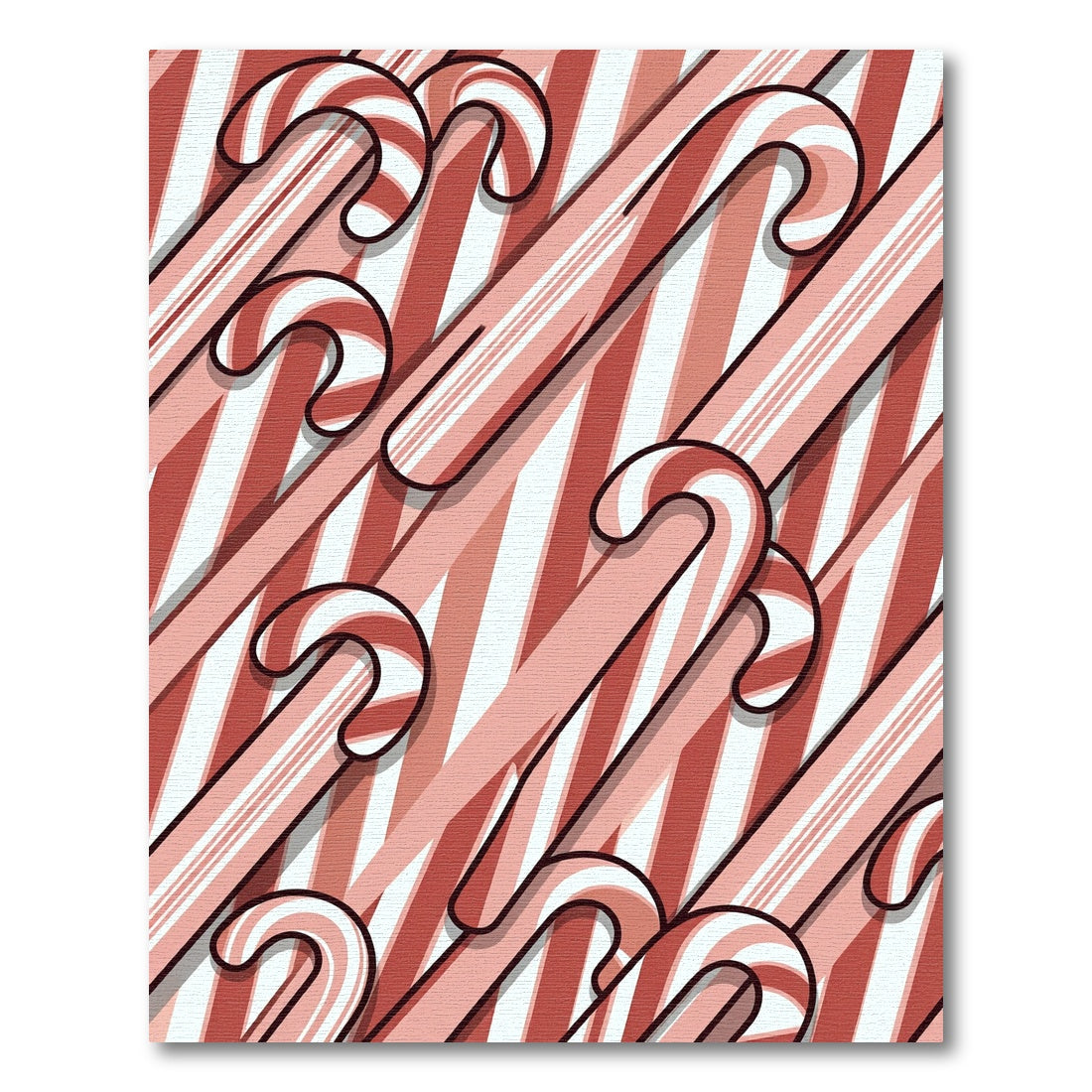 Red White Candy Cane Stripes Rug