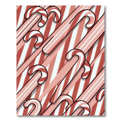Red White Candy Cane Stripes Rug