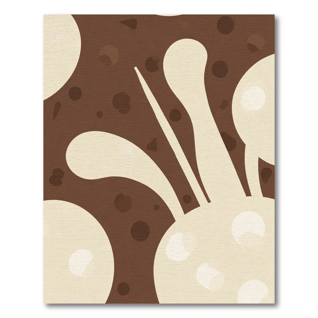 Chocolate Cream Splatter Organic Forms Rug