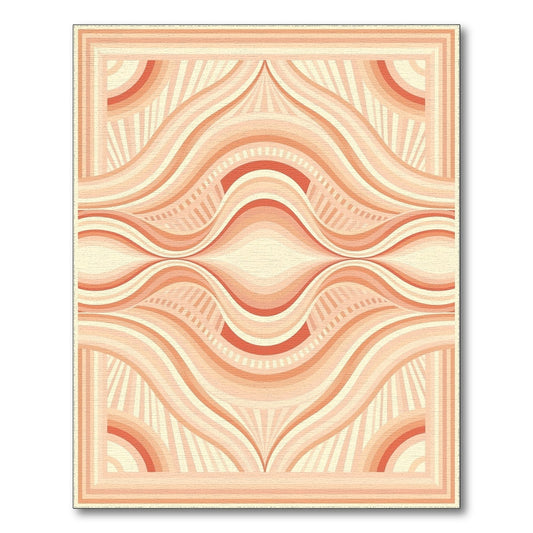 Orange Wavy Abstract Orange Area Rug