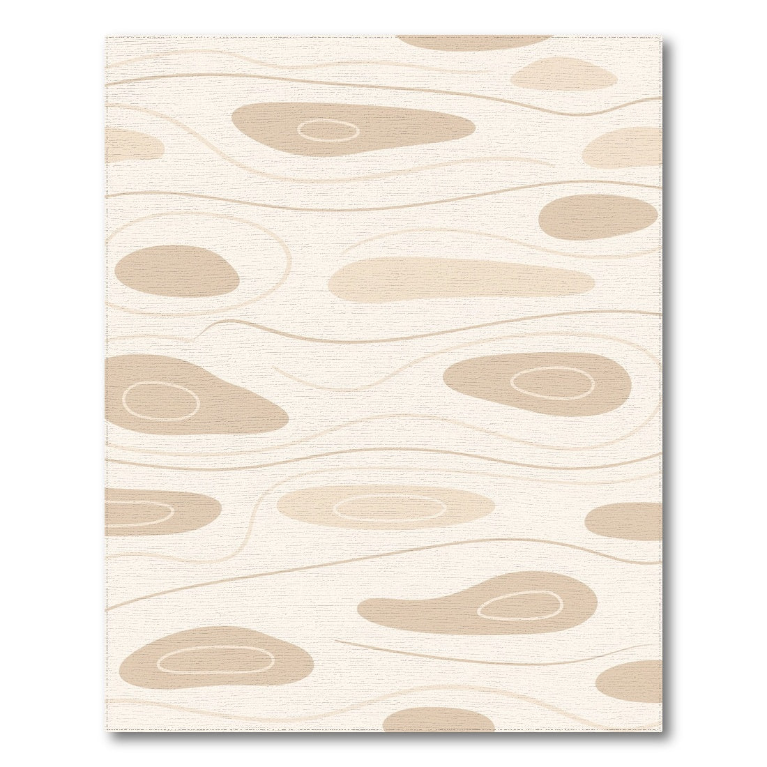 Beige Organic Abstract Area Rug