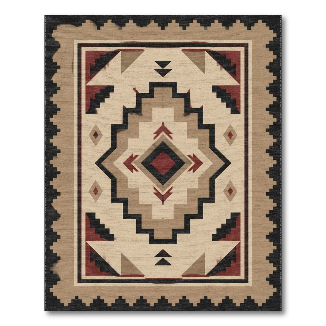 Brown and Tan Southwestern Geometric Area Rug