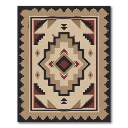 Brown and Tan Southwestern Geometric Area Rug