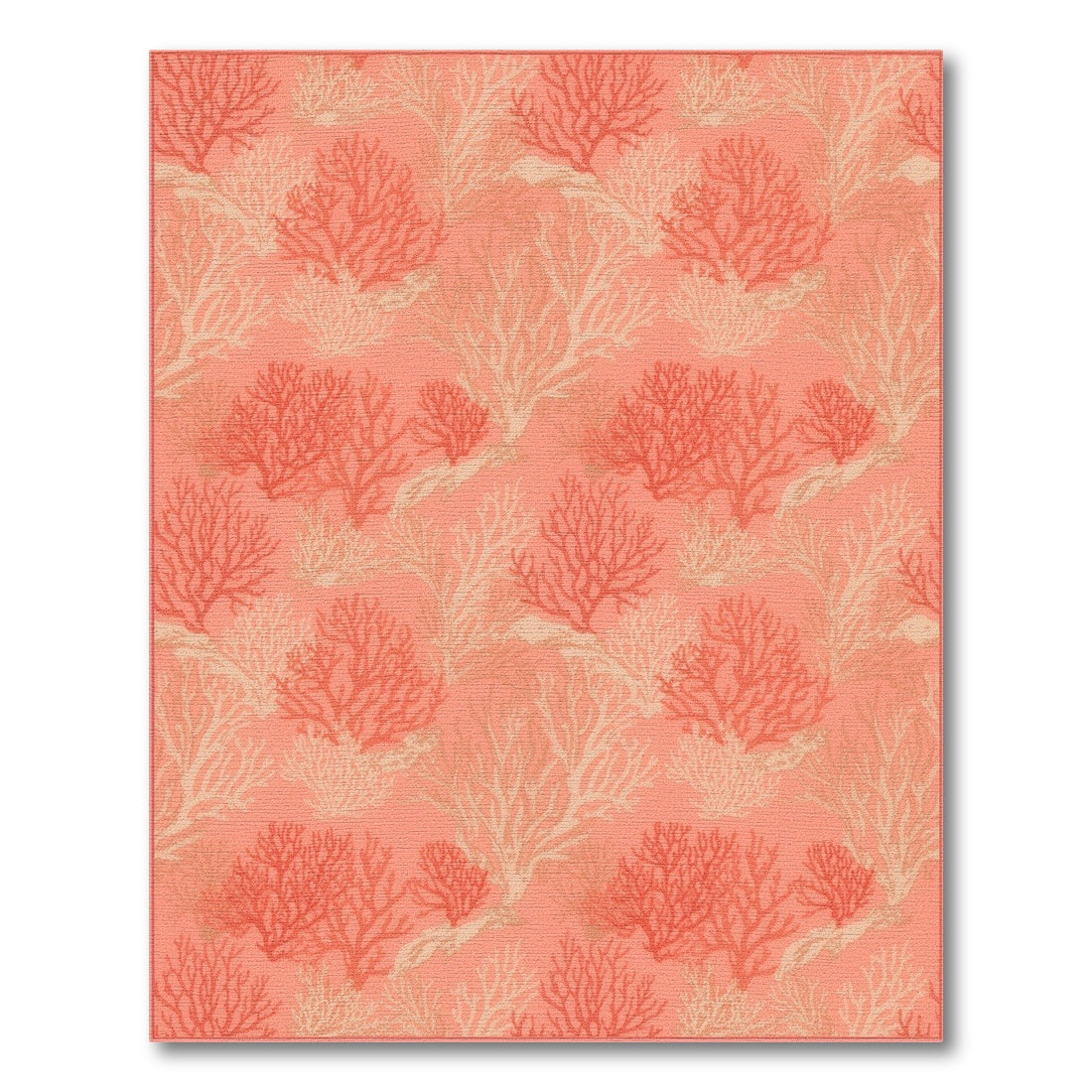 Pink Coastal Beach Pink Coral Reef Coastal Area Rug