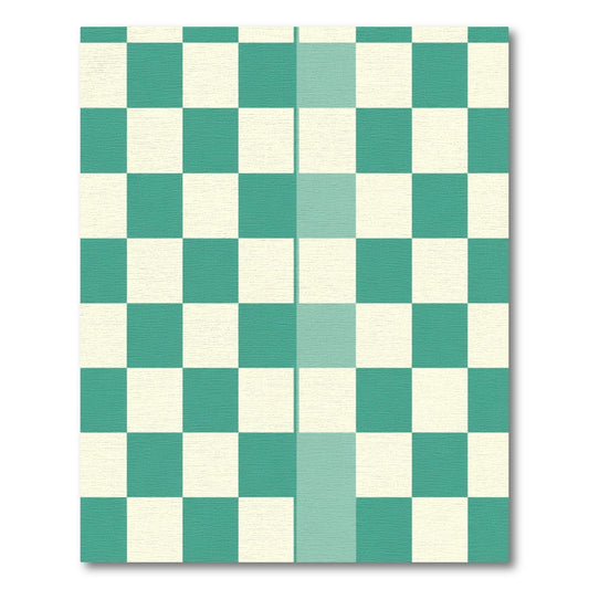 Aqua Cream Checkerboard Squares Rug