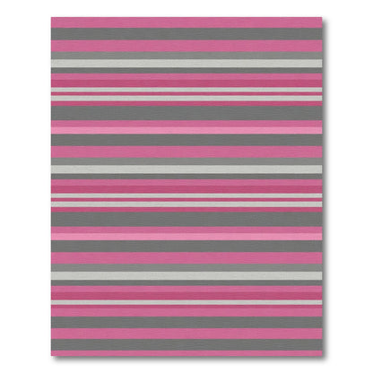 Pink Gray White Striped Harmony Rug
