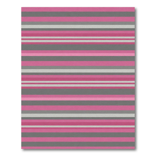 Pink Gray White Striped Harmony Rug